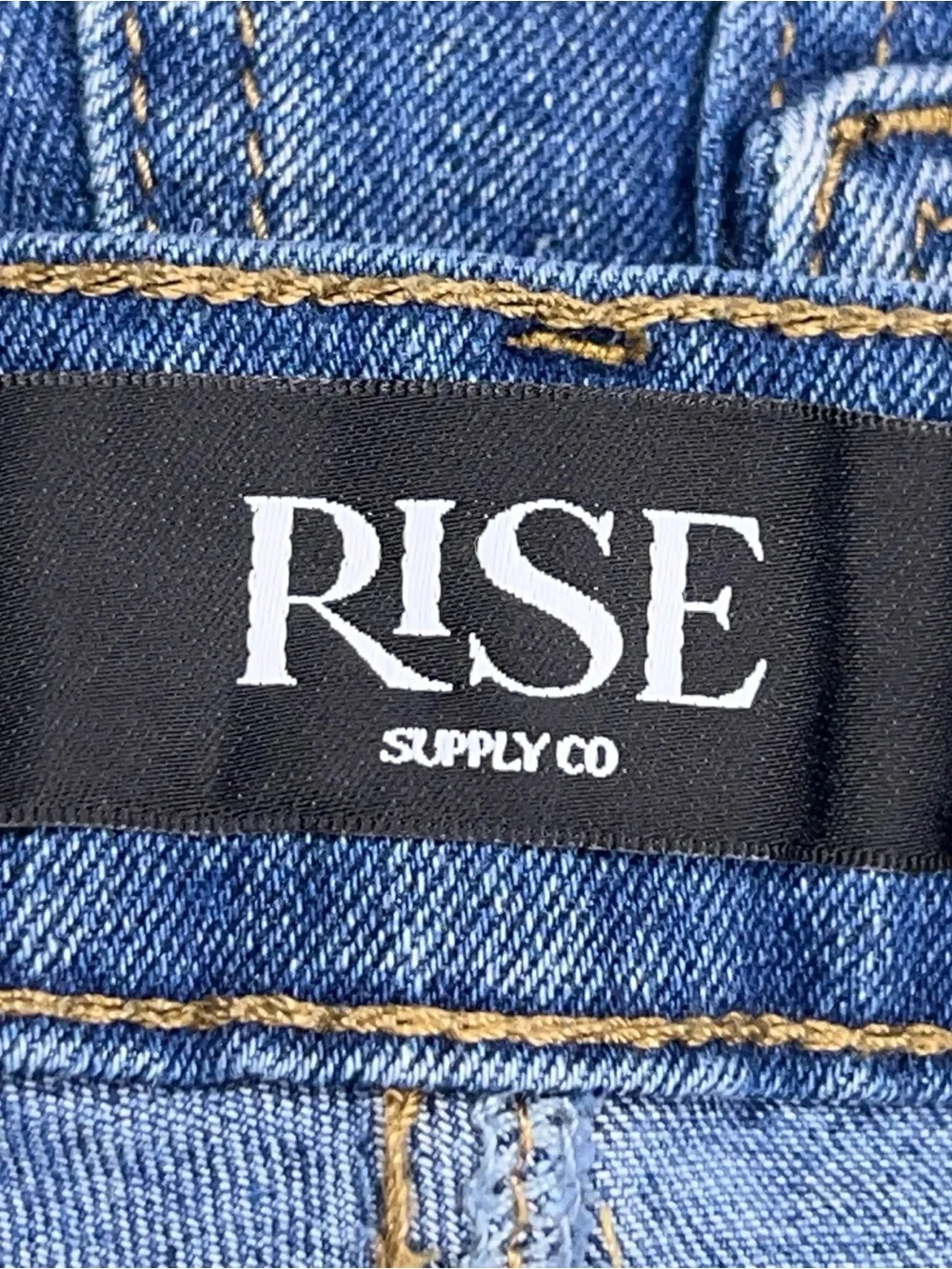 Size 9 Rise Supply Co Blue Denim Jeans Bootcut Style Cotton Blend